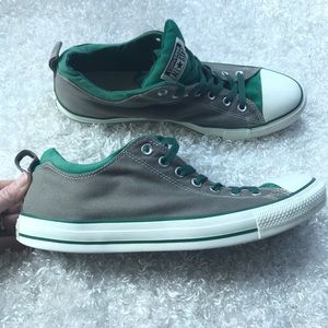 Converse All star low top green grey shoes